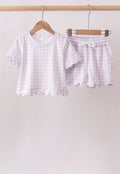 Lavender Scalloped Shorts Set