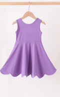 Purple Scalloped Dress