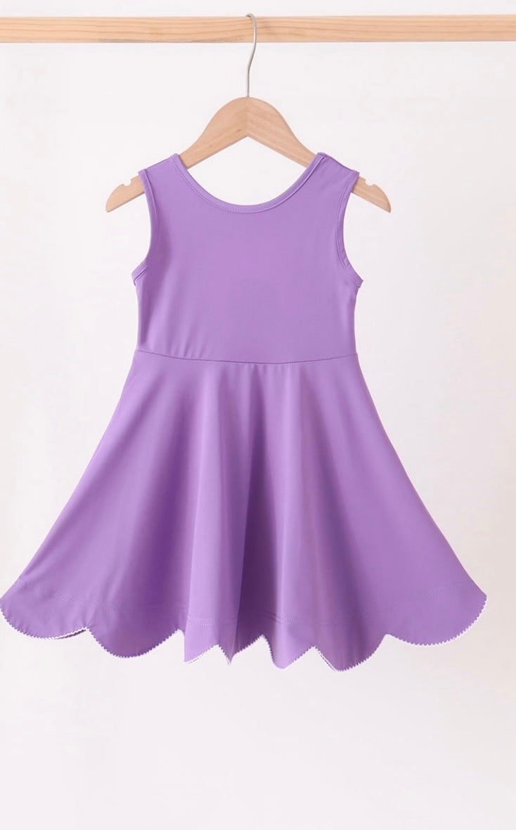 Purple Scalloped Dress