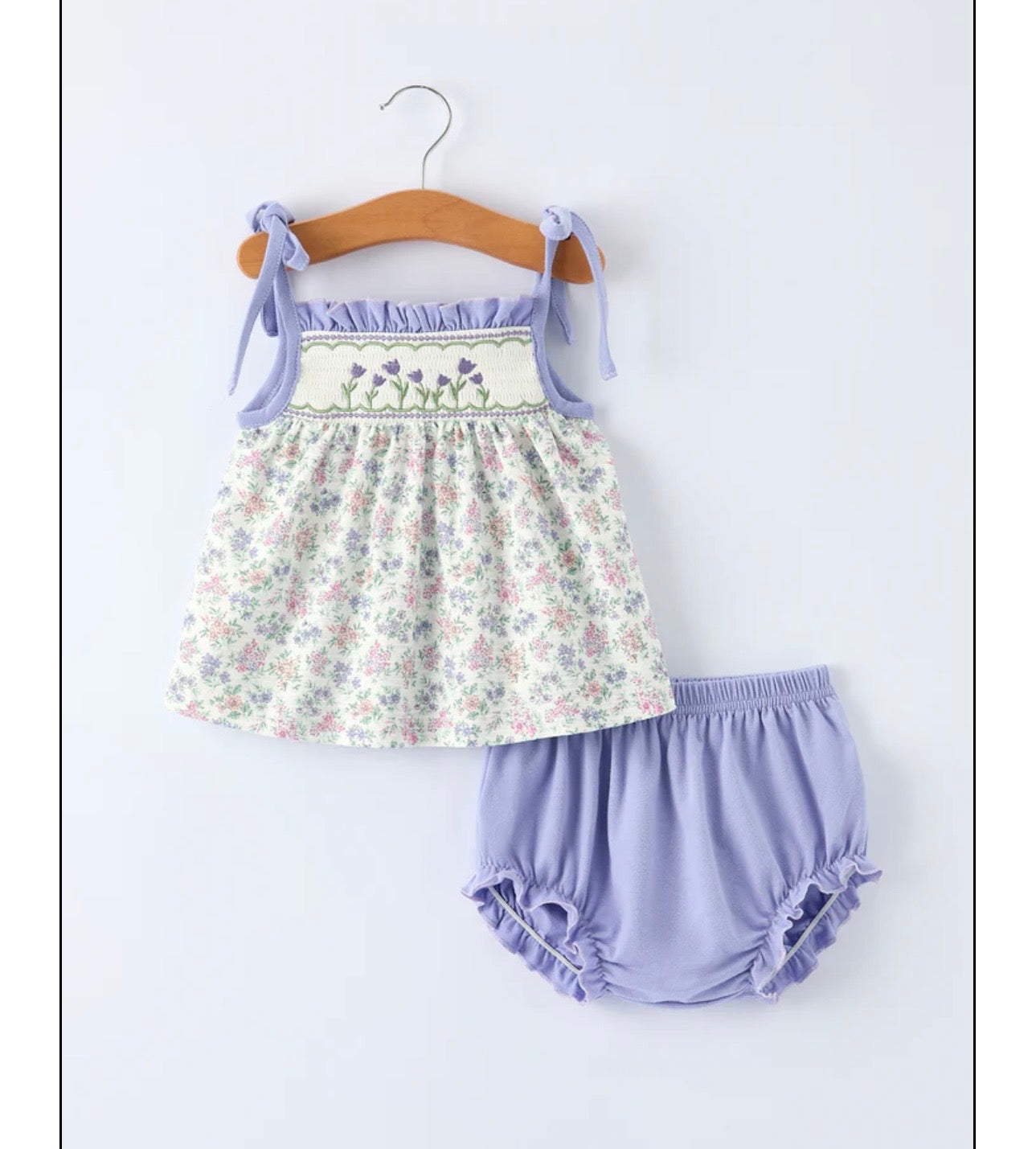 Girls Purple Floral Set