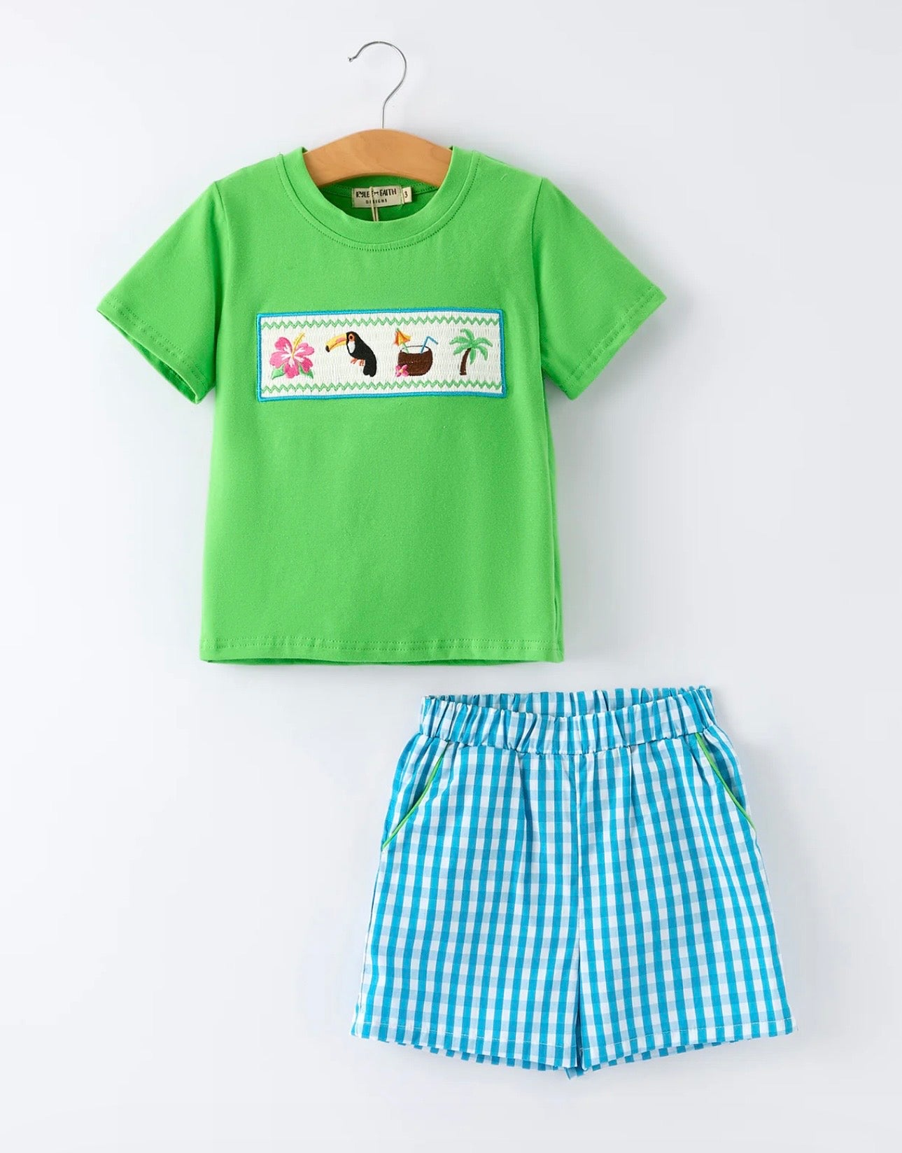 Tropical Embroidered Boy Set