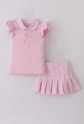 Pink Active Ruffle Skorts Set