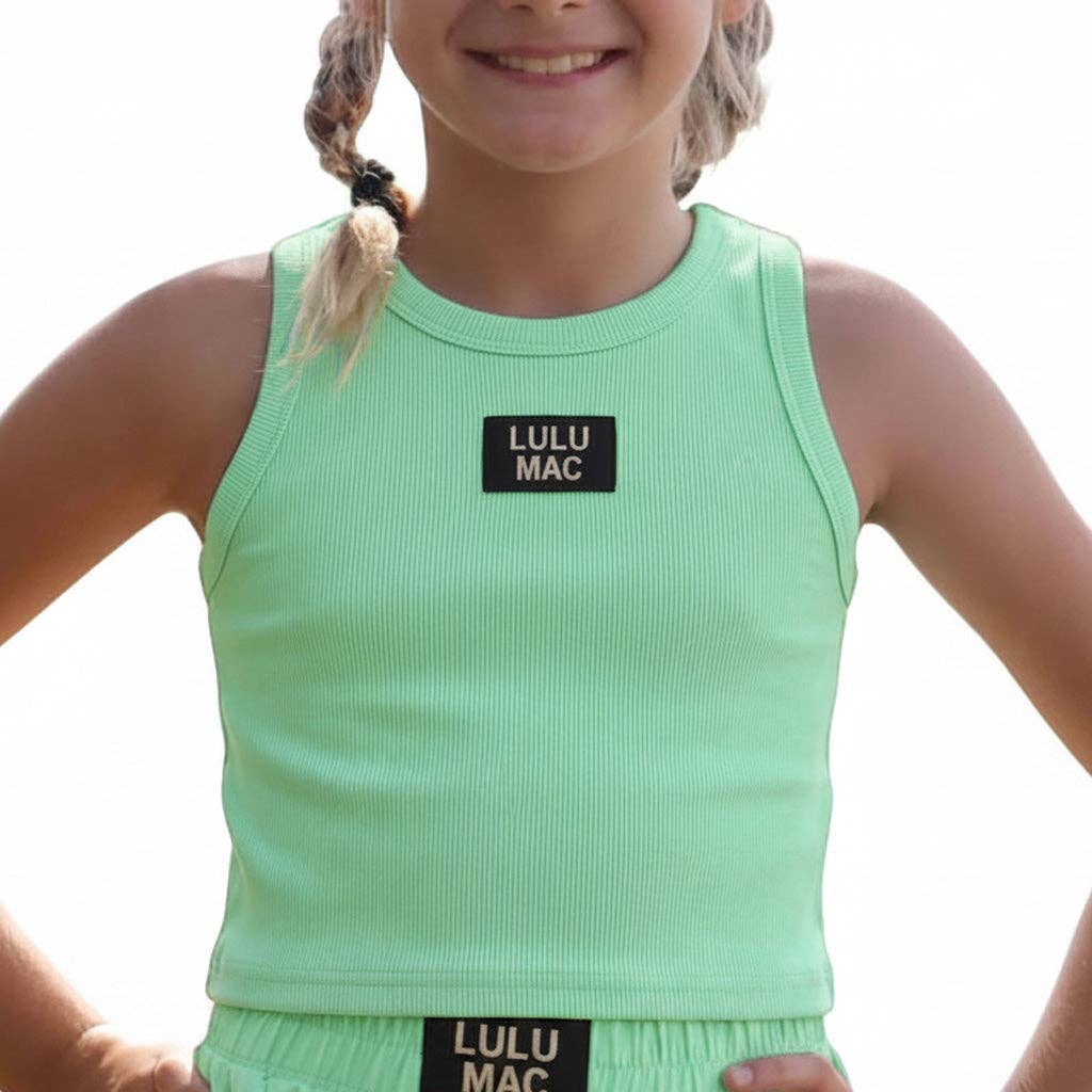 Lulu Mac Mint Kids Solid Tank