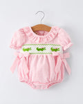 Baby Girl Crocodile Smocked Bubble