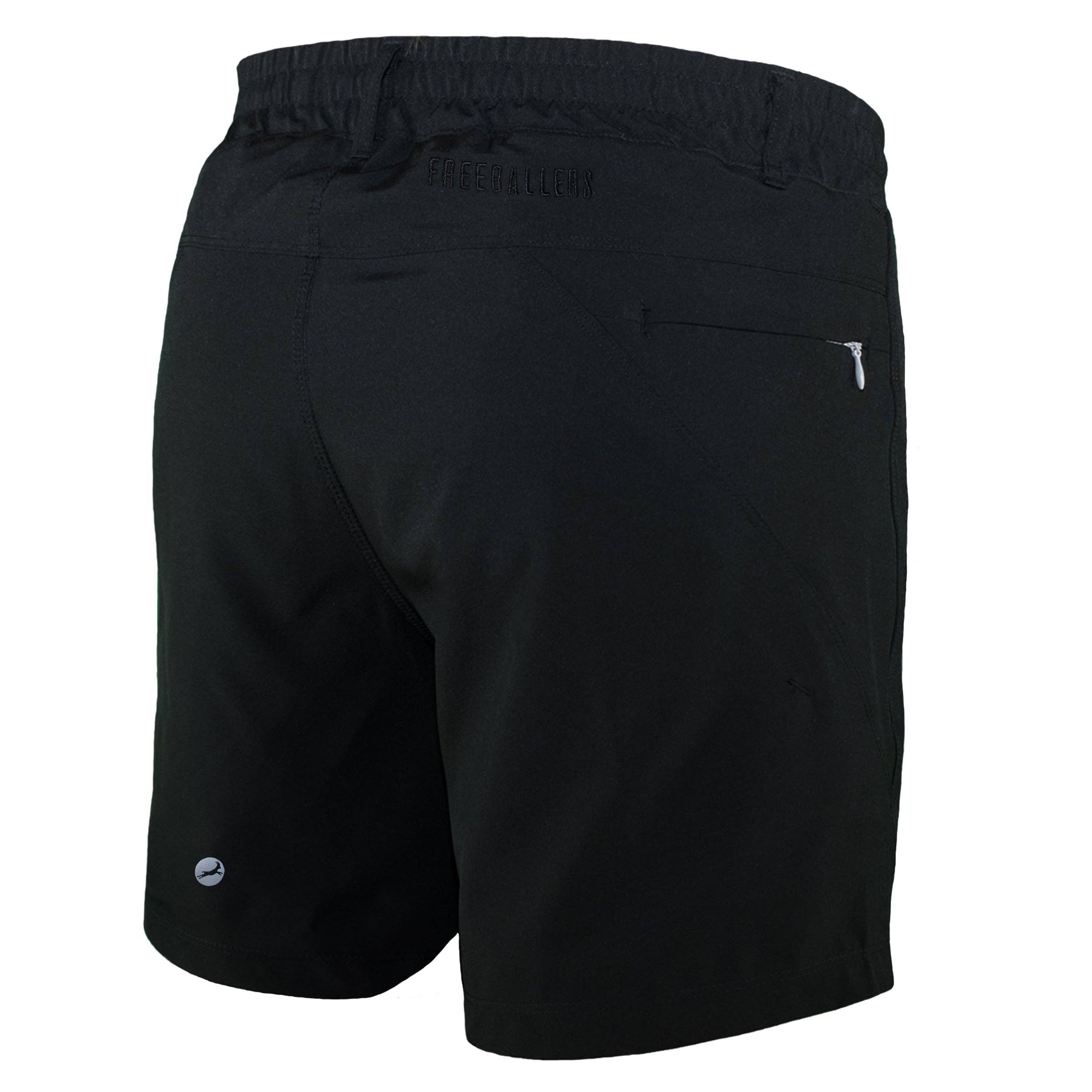 Kids Jet Black Freeballers - Sport Shorts: Built-in Liner