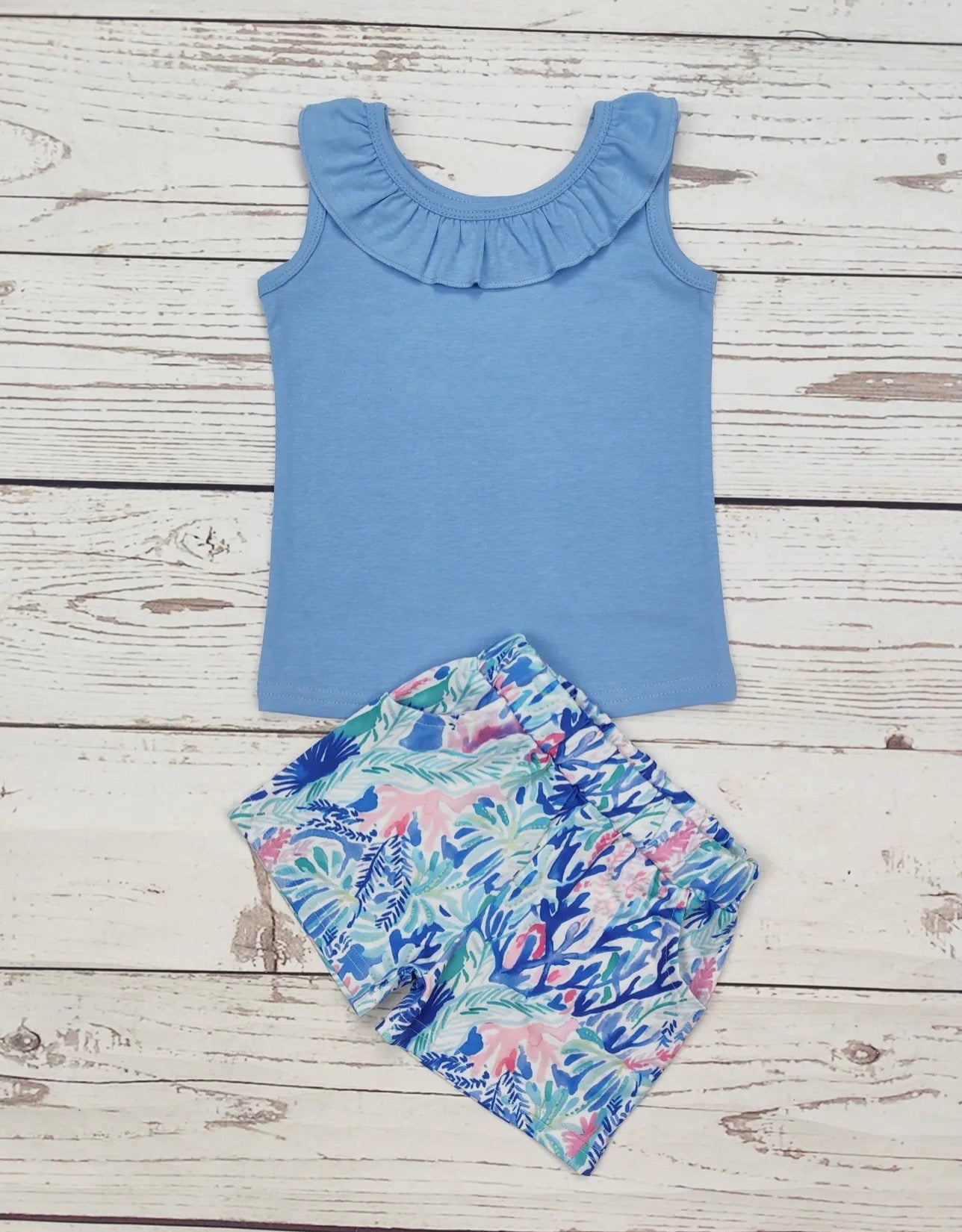 Girls Coral Shorts Set