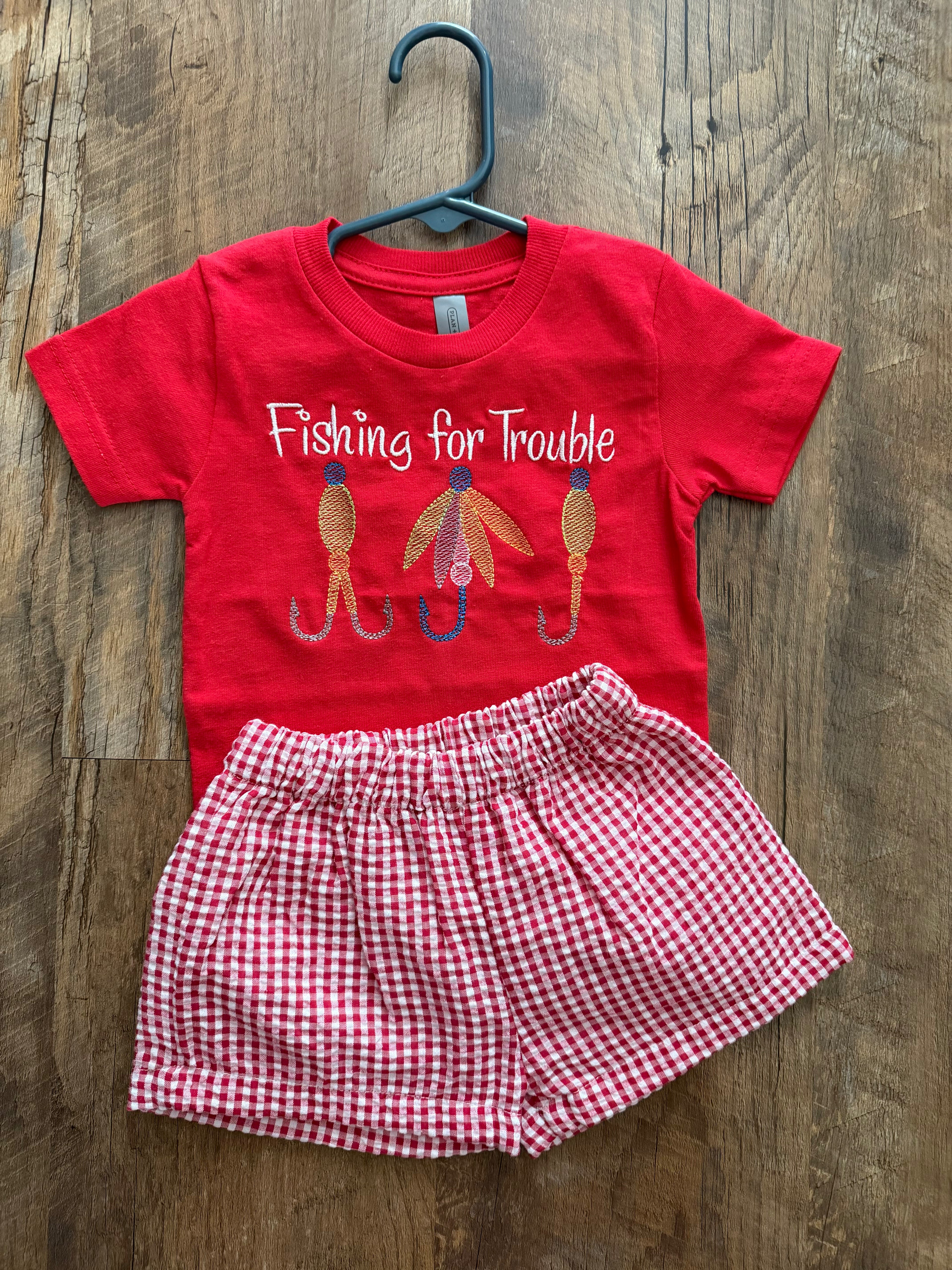 Boy’s Red Fishing for Trouble Set