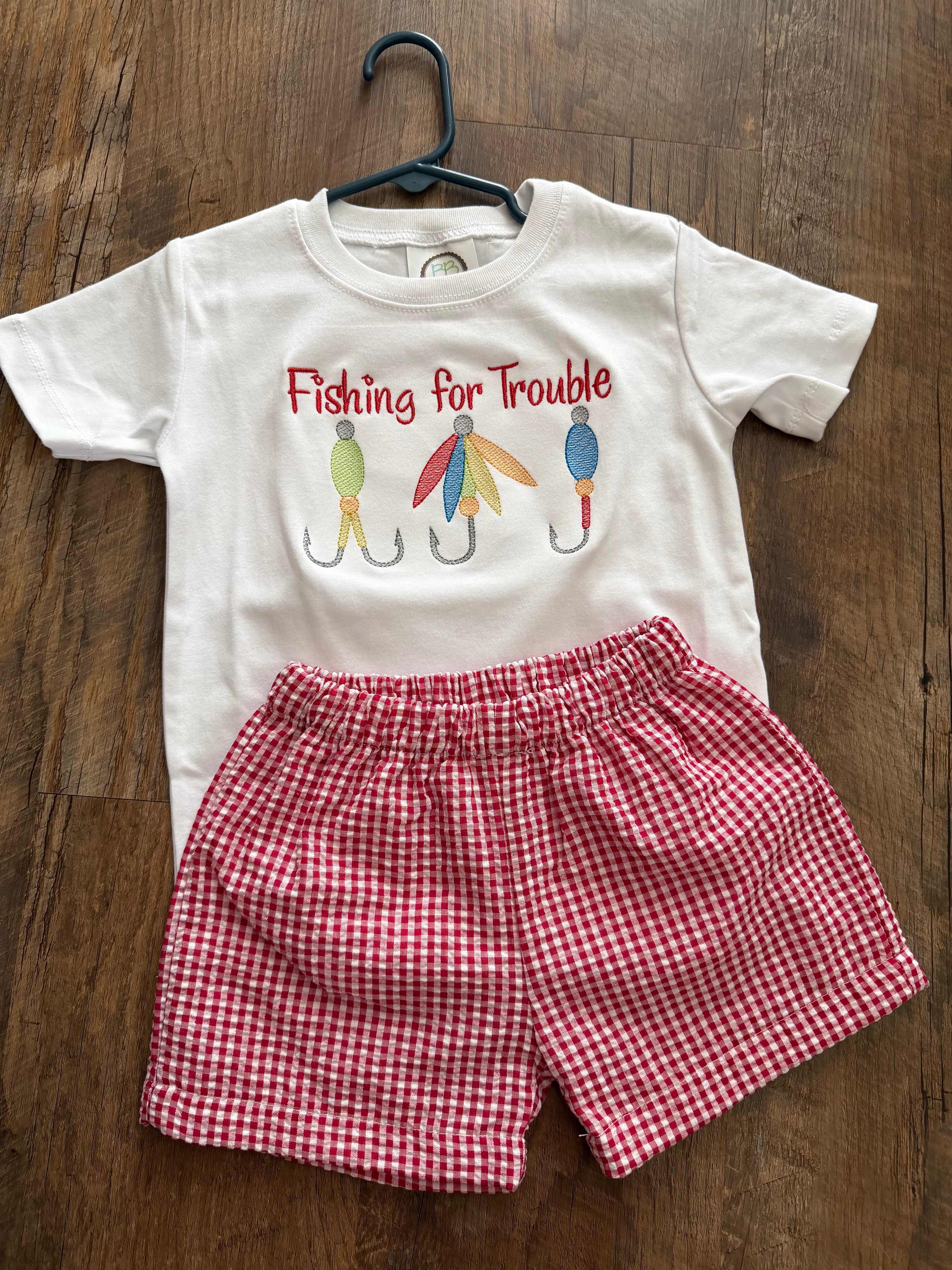 Boy’s White Fishing for Trouble Set