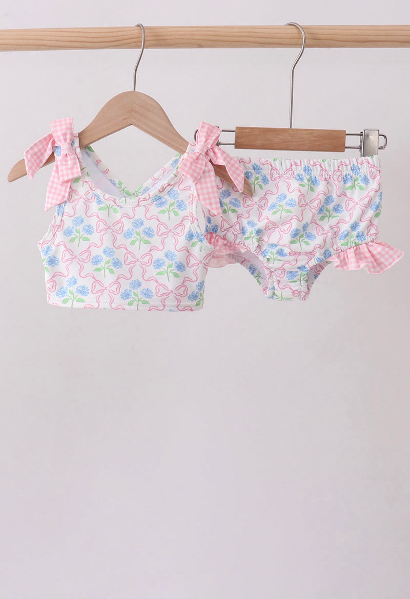 Pink Hydrangea Bow Swimsuit