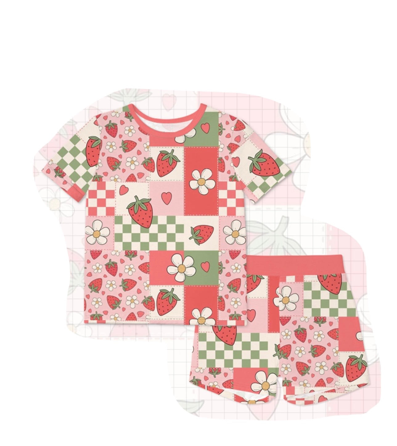 Pink Strawberry Bamboo Pajamas