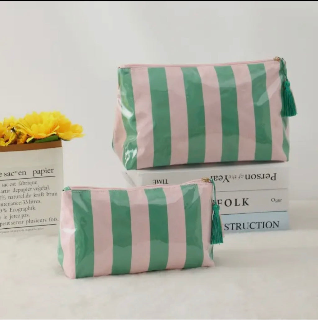 Travel Stripe Cosmetic Bag