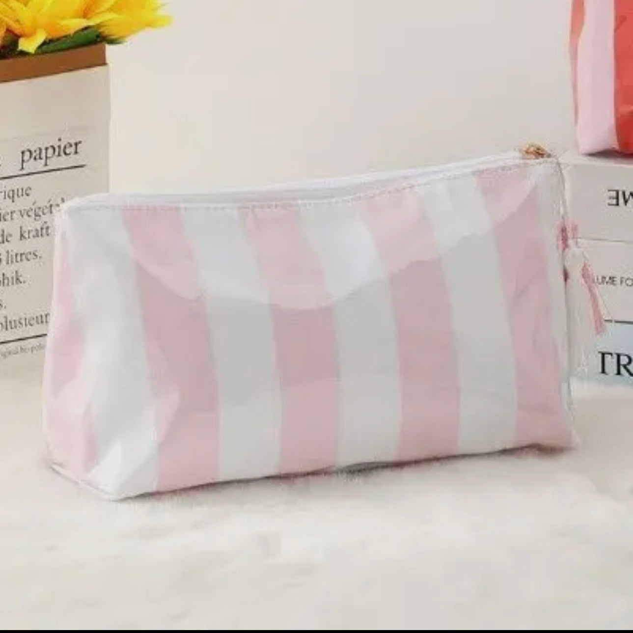 Travel Stripe Cosmetic Bag